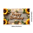 thumbnail image 3 of Wooden Floral Birthday Banner Sunflower Happy Birthday Decoration for Party Celebration Event, 3 of 8