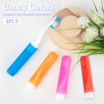 thumbnail image 2 of Travel Toothbrush 4Pcs Travel Toothbrush Set Mini Toothbrushes Soft Portable Toothbrushes Travels with Tooth Brush Cover Small Folding Toothbrush Individually Wrapped for Camping Home, 2 of 7