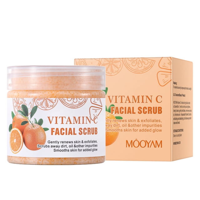 Revitalize Your Skin with Vitamin C Face Scrub & Facial Exfoliator - Deep Cleansing Turmeric, Blueberry, Aloe Vera & Coconut Formula For All Skin Types
