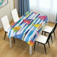 thumbnail image 4 of Yayeee Tablecloths 54" x 54" Rectangle Wrinkle Resistant Party Table Cover, Yellow Hand Drawn Sailboats, 4 of 8