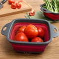thumbnail image 6 of Clearance Drain Rack under $7 Vegetables And Fruits Kitchen Mesh Folding Silicone Colander Strainer Set Collapsible Colander Set 2pcs, 6 of 6