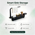 thumbnail image 5 of Naittoop Telescopic Sink Storage Rack, Adjustable Kitchen Drain Organizer, Hanging Storage Shelf for Sponges, Cloths, and Sink Essentials Yellow, 5 of 5