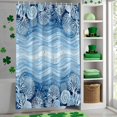 thumbnail image 4 of Shower Curtain, Watercolor Marine Coral Shell Waterproof Shower Curtain Set with Hooks for Bathroom Showers,Stalls and Bathtubs,36x72In Abstract Ocean Wave Conch, 4 of 9