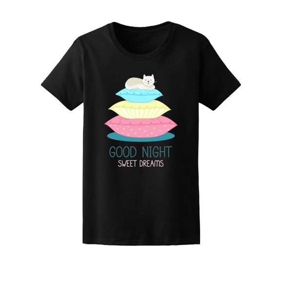 Good Night Sweet Dreams Cute Cat Tee Women's -Image by Shutterstock