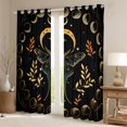 thumbnail image 3 of Feelyou Magic Boho Butterfly Black Out Curtains for Teens, Rustic Leaves Plant Curtains Pack of 2 (42x63 Each), Tribal Moon Galaxy Bedroom Curtains, Curtains and Drapes Decor, 3 of 7
