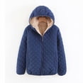 thumbnail image 4 of Chaqueta corta bordada a cuadros con abrigo de lana de cordero y algodón engrosado, 4 of 5