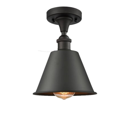 516-1C-BAB-M8-LED-Innovations Lighting-Smithfield-3.5W 1 LED Semi-Flush Mount in Industrial Style-7 Inches Wide by 9.5 Inches High Black Antique