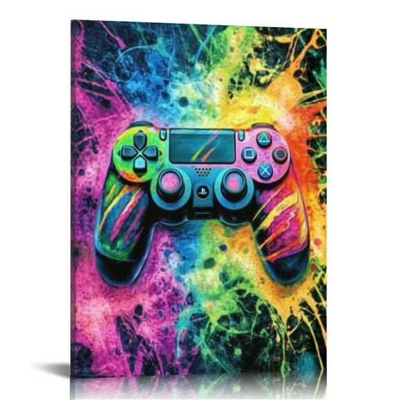 Acheng Graffiti Gaming Wall Decor Gamer Room Decor for Boys Cool Painting Wall Art for Men Bedroom Teens Playroom Gamepad Headphones Canvas Pictures Street Pop Living Room Modern