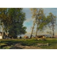 thumbnail image 2 of Emil Jakob Schindler 14x11 Gold Ornate Wood Frame and Double Matted Museum Art Print Titled - The Prater Gardens, Vienna, 2 of 4