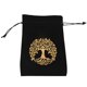 thumbnail image 2 of Bolsa De Almacenamiento De Cartas Tarots De Terciopelo Bolsa de terciopelo para tarjetas de tarot con cordón para joyas, bolsa para dados (árbol de la vida negro) Likrtyny Para Estrenar, 2 of 4