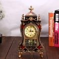 thumbnail image 1 of Antique Clock Vintage European-style Table Desk Clock Wall Clock With Pendulum And Chimes for Home Decoration Red, 1 of 7