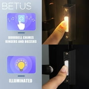 Betus LED Lighted Doorbell Button - Replacement Wired Doorbell Push Button for Most Door Bell Chimes (Black)