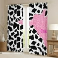 thumbnail image 2 of Feelyou Fashion Cow Print Black Out Curtains for Teens, Pink Glitter Cow Curtains Pack of 2 (42x63 Each), Chic Art Polkadots Bedroom Curtains, Curtains and Drapes Decor, 2 of 6