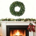 thumbnail image 4 of 12in Green PVC Christmas Wreath without Lights - Unlit Festive Holiday Decor, Durable Simulation Greenery Wreath for Door, Wall & Home, Perfect Christmas Scene Layout Decoration, 30cm, 4 of 6