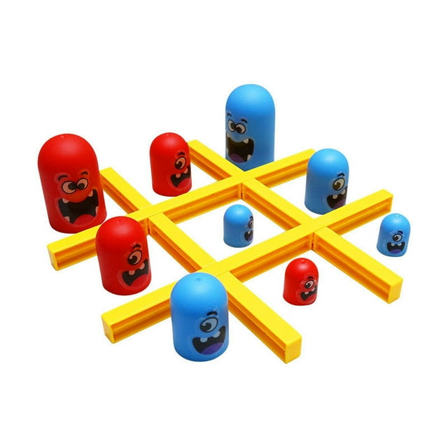 Big Eat Small Tic Tac Toe Juego de mesa, 2 jugadores Azul Rojo Gobblet Gobblers Sorpresa Tic Tac Toe Juego de mesa Juegos familiares para jugar y un juego clásico Decoración del hogar oso de fresa Electrónica