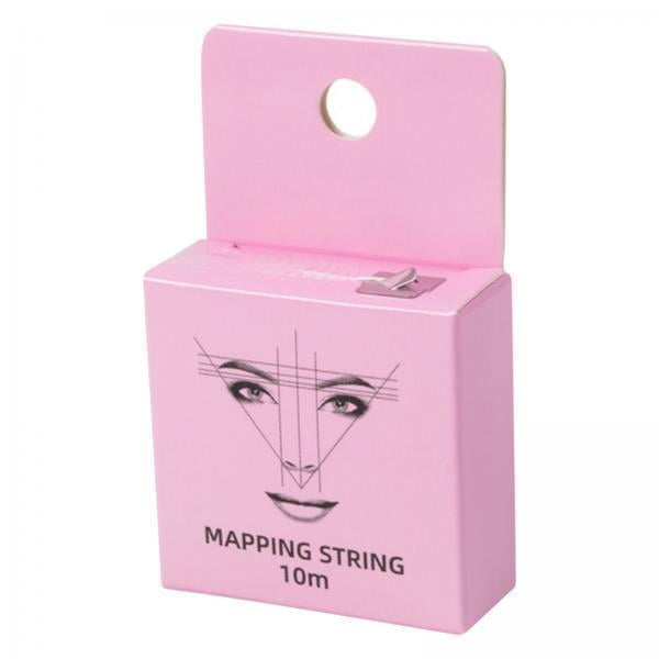 Cadena de mapeo de cejas,Regla de bordado con tinta para mapeo preentintado,Regla para marcar cejas con hilo de mapeo preentintado de color rosa,Marcador de línea de cejas con hilo de mapeo