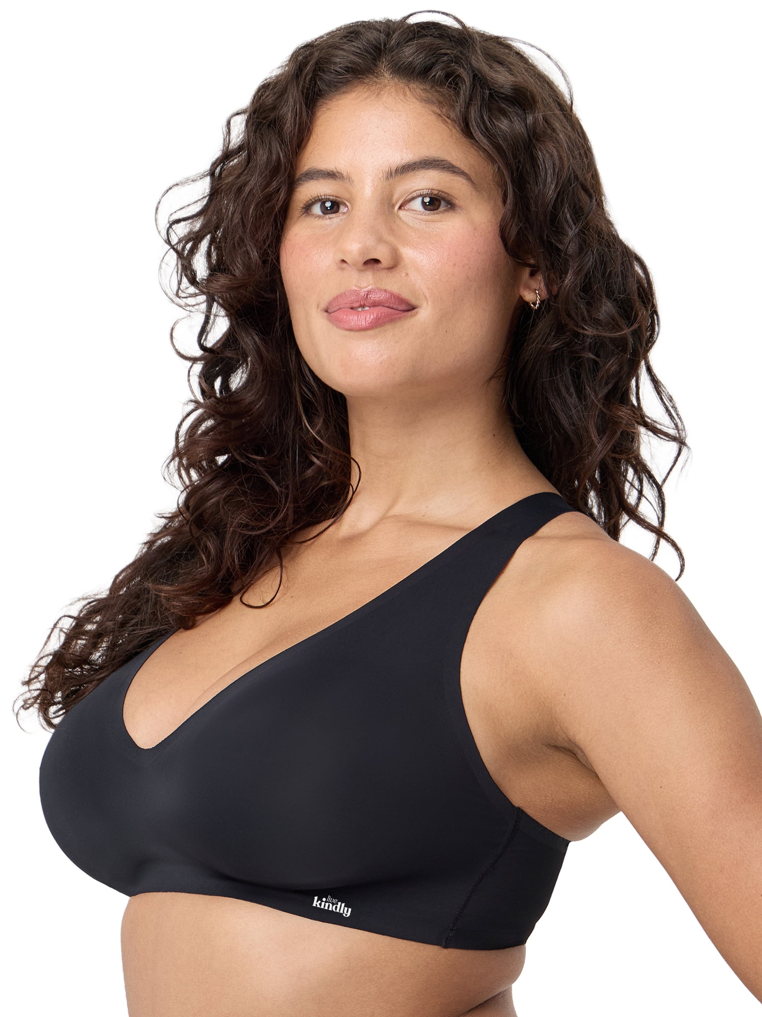 Kindly Yours Women’s So Comfy Micro Wire Free Bonded Push Up Plunge Bra, Sizes S-XXXL