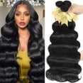 thumbnail image 1 of Body Wave Bundles Human Hair 12A Human Hair Bundles 16 18 20 Inch Brazilian Virgin Hair Extensions 100% Unprocessed Bundles Human Hair Body Wave 3 Bundles Natural Color, 1 of 6