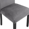 thumbnail image 5 of Cobre Contemporary Velvet Dining Chair with Nailhead Trim(Set of 2) in Gray, 5 of 8