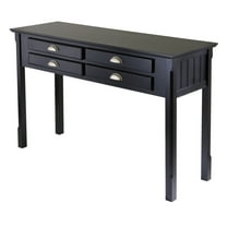 Winsome Wood Timber Console Table with Four Drawers, Black Finish