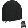 thumbnail image 1 of Log Rack Hoop Cover Round Outdoor Heavy Duty Waterproof Log Hoop Cover Fire Wood Dry Stand Protection All Weather With Windproof Elastic Band for Garden Lawn Black, 1 of 7
