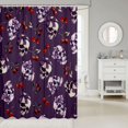 thumbnail image 2 of Manfei Red Cherry Purple Bow Shower Curtain 72Wx72L,Gothic Halloween Theme Bathroom Curtain, 2 of 5
