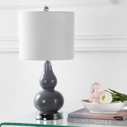 Anya 20.5" Mini Glass LED Table Lamp, Multiple Colors by JONATHAN Y