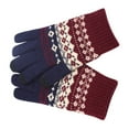 thumbnail image 3 of Snow Gloves Women's Trendy Patchwork Knitted Pile Baseball Cap Winter Gloves Multicolor One Size, 3 of 6