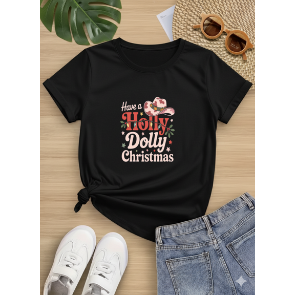 Country Glow Holly Dolly Country Holiday Southern Charm Festive Unisex T-Shirt up to size 5XL