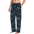 thumbnail image 2 of Uemuo Dinosaur Pattern Men's Wide Leg Palazzo Lounge Pants with Pockets Light Weight Loose Comfy Casual Pajama Pants-Small, 2 of 9
