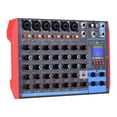 thumbnail image 1 of Consola de mezclado Irfora AG-8 Consola mezcladora portátil de 8 canales Mezclador de audio digital + 48V Phantom Power Admite conexión BT / USB / MP3 para grabación de música DJ Network Liv Irfora Consola de mezclado, 1 of 6