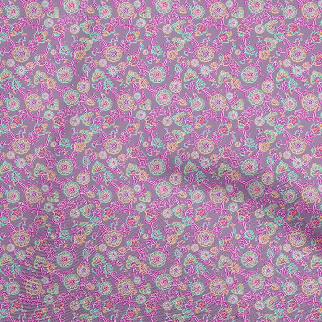oneOone Velvet Mauve Fabric Kalamkari Sewing Craft Projects Fabric Prints By Yard 58 Inch Wide