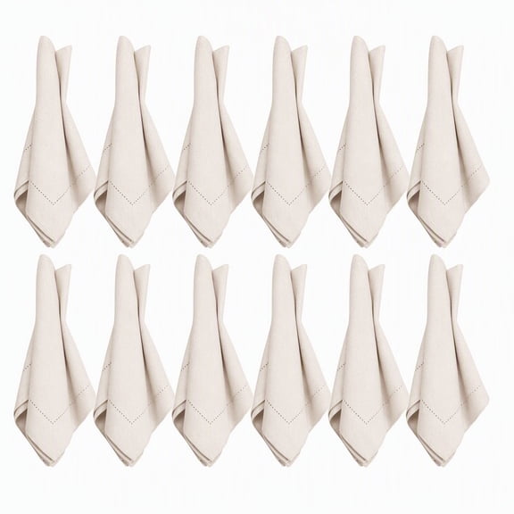 12 Pack 19.6*19.6 inch Cotton Linen Cloth Dinner Napkins, Reusable Washable Table Napkins for Wedding Restaurant