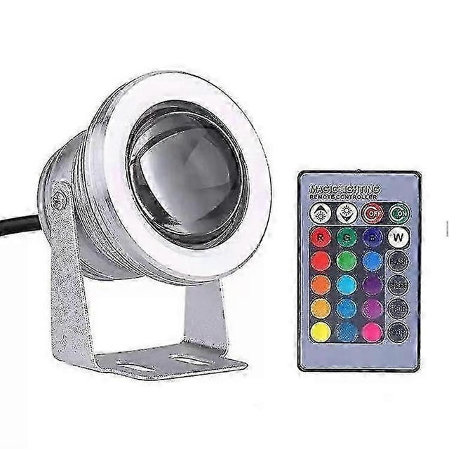 Projecteur submersible LED, lumire sous-marine RVB tanche Ip68, projecteur LED 10w pour fontaine piscine extrieure
