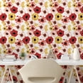 thumbnail image 2 of Ambesonne Botanical Peel & Stick Wallpaper for Home, Spring Boho Aura Floral, 13"x72", Blush Raspberry and White, 2 of 5