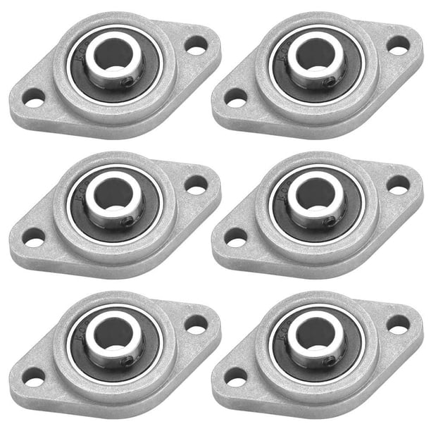 6 PCS Cojinete Cojinete de aleación de zinc y acero 8 mm KFL08 Cojinete con brida autoalineable Cojinete de bloque de almohada antioxidante para locomotora Aeroespacial Mecánico Coche Metalurgia Zhivalor WLJ-4829