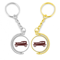 thumbnail image 1 of Brown Geometric autos clasicos silueta Anillo de oro de metal llavero llavero, 1 of 4