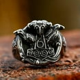thumbnail image 2 of HOOUN Nordic Viking Odin's Raven Totem Signet Ring Stainless Steel Retro Biker Ring-12, 2 of 5