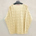 thumbnail image 3 of Pxiakgy cardigan for women Women Solid V-Neck Single- Buttons Hollow Out Cardigan SweaterWomen's Cardigan Beige + US:8, 3 of 5