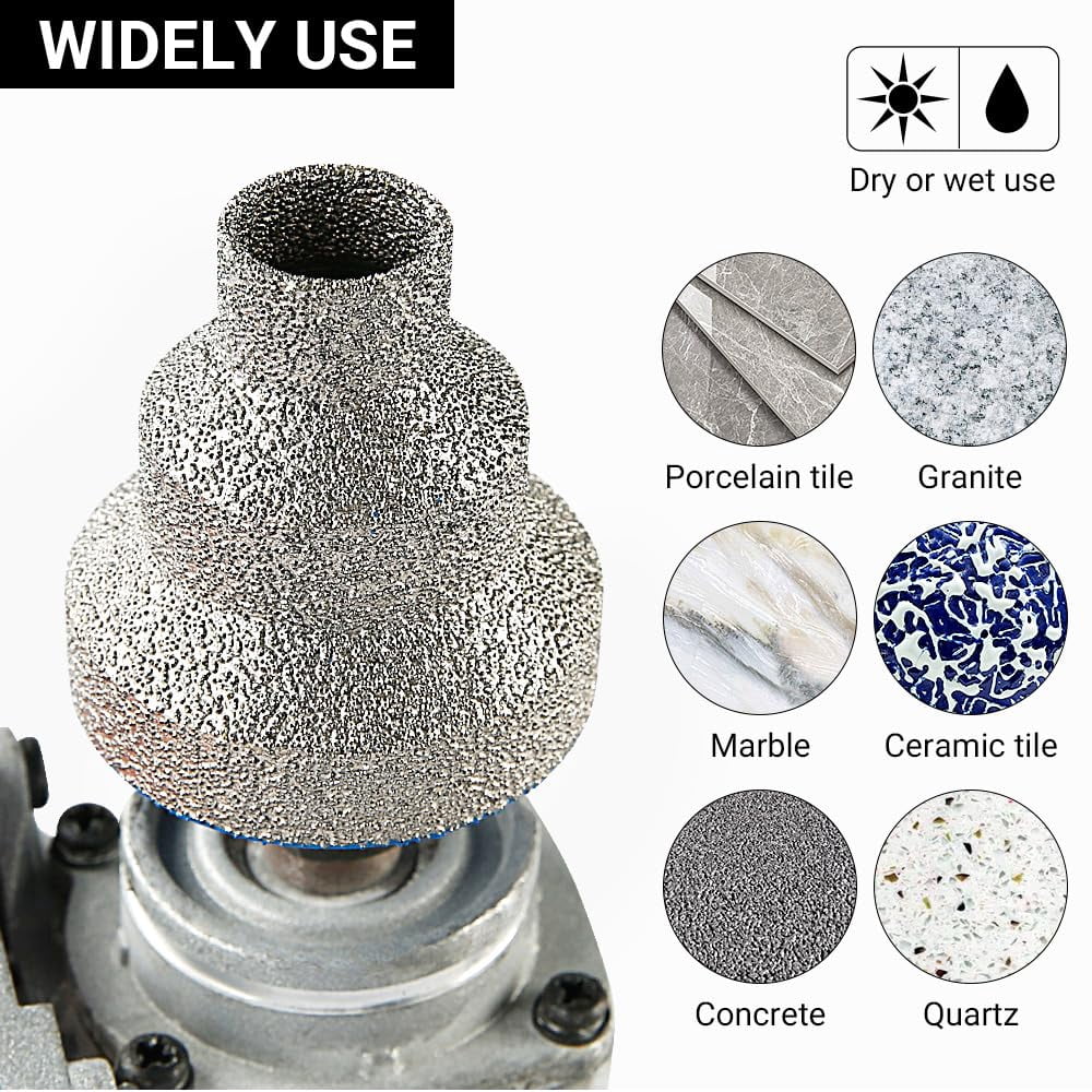 CATPAN 20/35/55mm Tapered Diamond Hole Saw Set - Step Drill Bit for Stone/Marble/Rock Plate, Multi-Size Pagoda Opening Tool for Universal Round Holes