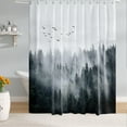 thumbnail image 3 of Extra Long Misty Forest Shower Curtain 72 x 84 Inch, Nature Mountain Woodland Bathroom Shower Curtains, Waterproof Fabric Shower Curtains, 3 of 6