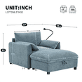 thumbnail image 2 of Lovableguy Chaise Lounge Chair Indoor,Comfy Chenille Sofa Chair with Ottoman,Adjustable Phone Holder, Dual-Port Charger,Storage Pockets,Cloud Couch Bed for Living Room,Bedroom,Apartment,Blue, 2 of 8