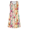 thumbnail image 4 of Fewfanhot Women's Sleeveless Nightshirt Dress with Pockets, Soft Printed Sleepwear Nightgown Cozy Lounge Lightweight and Breathable Dress, 4 of 7