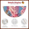 thumbnail image 3 of Lukts Pink Parrot Tropical Blossoms Print Color Life Christmas Tree Skirt, Winter Holiday Tree Mat Decoration ,Can be Used as A Shawl-, 3 of 6