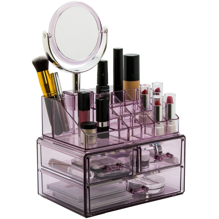 Sorbus Large Clear Makeup Organizer - Detachable Spacious Cosmetic