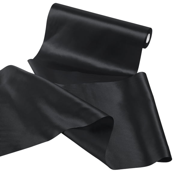 THEGLY Black Satin Ribbon 14 Inch 25 Yards Fabric Large Silk Ribbon for Gift Wrapping Opening Chair Sash Table Hair Car Bows Sewing Craft