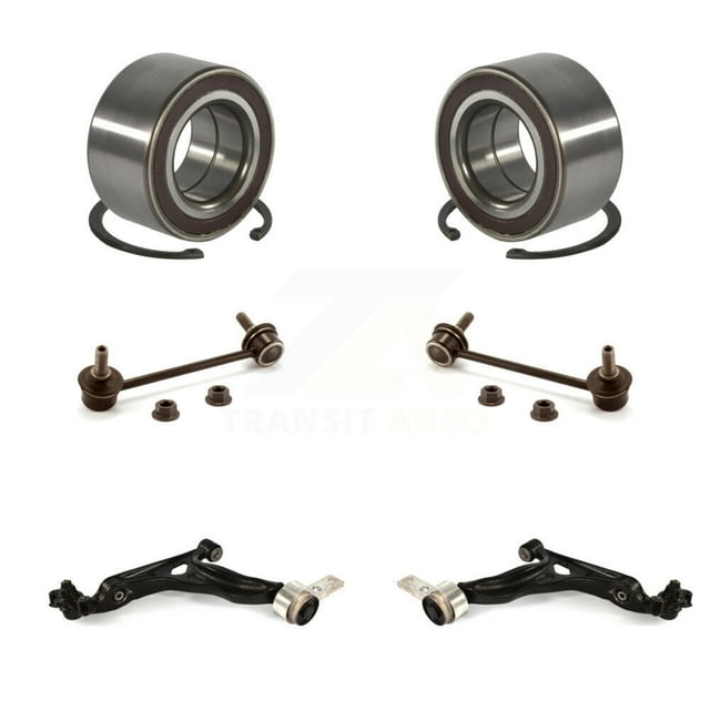Transit Auto Front Wheel Bearing Suspension Lower Control Arm with Ball Joint and Sway Bar Stabilizer Link Kit (6Pc) for Car 2009-2013 Mazda 6 2.5L - Left Right Side (Driver Passenger) K7T-108450