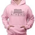 thumbnail image 2 of Skyline Athens Greece Hoodie Sweatshirt Unisex Medium Pink, 2 of 5