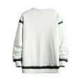 thumbnail image 7 of Zylanna Men's Long Sleeve T-Shirts, Color Block Patching Loose Homewear Crew Neck Casual Tops for Men White, 7 of 7