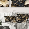 thumbnail image 3 of Designart "Floral Elegance In Golden Beige And Black II" Glam Printed Throw Pillow, 3 of 5